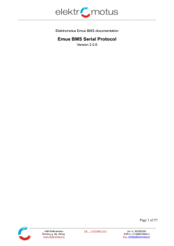 Emus BMS Serial Protocol