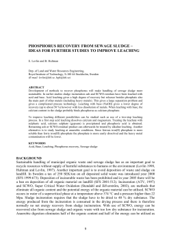 phosphorus recovery from sewage sludge &ndash; ideas for further