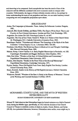 Mohammed, Courtly Love, and the Myth of Western Heterosexuality