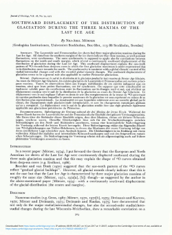 southward displacement of the glaciation during the last three ice