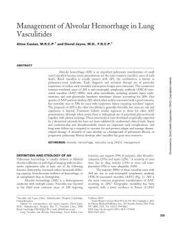 Management of Alveolar Hemorrhage in Lung Vasculitides