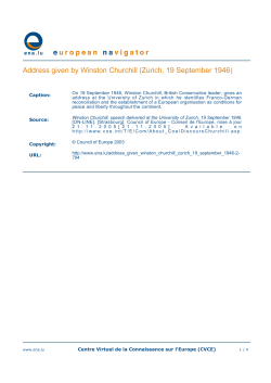 Address given by Winston Churchill (Zurich, 19 September 1946)