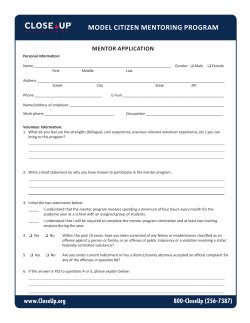 MODEL CITIZEN MENTORING PROGRAM