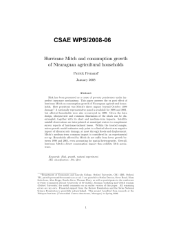 Hurricane Mitch and consumption growth of Nicaraguan agricultural
