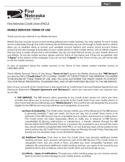 First Nebraska Credit Union (FNCU) MOBILE SERVICES TERMS
