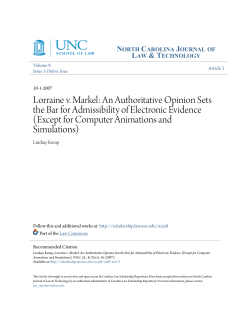 An Authoritative Opinion Sets the Bar for Admissibility of Electronic