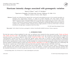 Hurricane intensity changes associated with geomagnetic variation