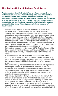 The Authenticity of African Sculptures