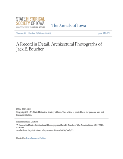 A Record in Detail: Architectural Photographs of Jack E. Boucher