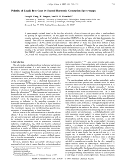 Polarity of Liquid Interfaces by Second Harmonic