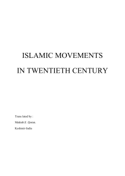ISLAMIC MOVEMENTS IN TWENTIETH CENTURY