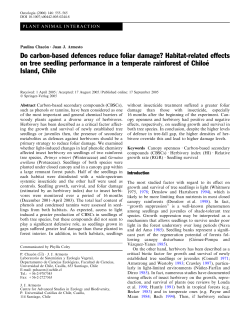 Do carbon-based defences reduce foliar damage? Habitat