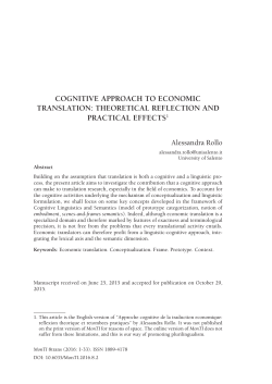 cognitive approach to economic translation - e