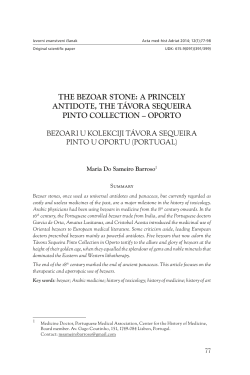 THE BEZOAR STONE: A PRINCELY ANTIDOTE, THE T&Aacute;VORA