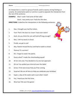 Cheering Interjections - English Worksheets Land