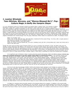 Teen Witches, Wiccans, and `Wanna-Blessed-Be`s`: Pop