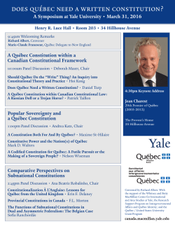 does qu&eacute;bec need a written constitution?