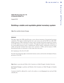 Building a stable and equitable global monetary system (September