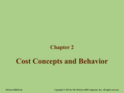 Chapter 2 – Cost Concepts and Behavior