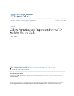 College Aspirations and Preparation: How AVID Students Beat the