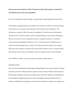 Measurement and Analysis of Vehicle Vibration for Delivering