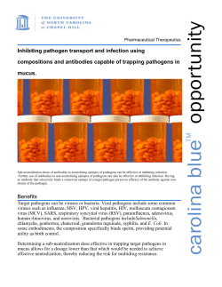 Inhibiting pathogen transport and infection using - UNC