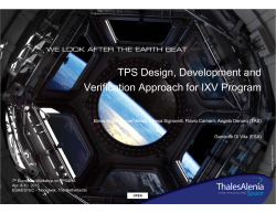 TPS Design, Development and Verification Approach for IXV Program