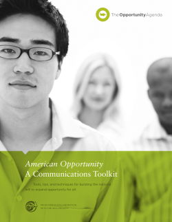 American Opportunity A Communications Toolkit