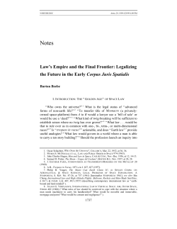 Law`s Empire and the Final Frontier: Legalizing the
