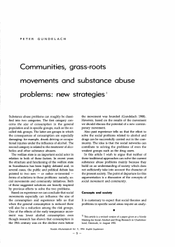 Communities, grass-roots movements and substance abuse
