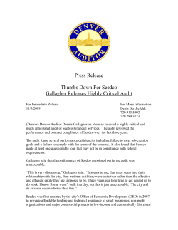 Press Release Thumbs Down For Seedco Gallagher Releases