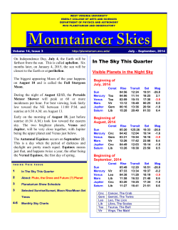 July-August-September - WVU Planetarium
