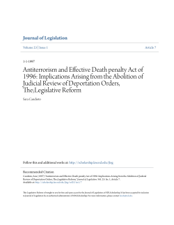 Antiterrorism and Effective Death penalty Act of 1996: Implications