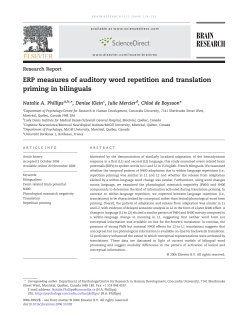 ERP measures of auditory word repetition and translation priming in