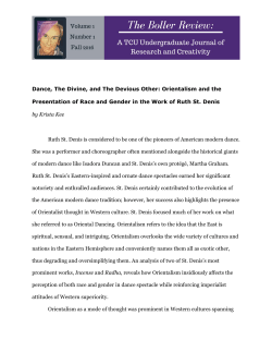 Dance, The Divine, and The Devious Other: Orientalism and the