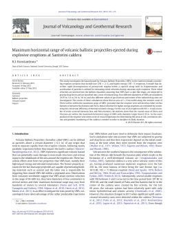 Maximumhorizontal range of volcanic ballistic projectiles ejected