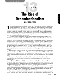 The Rise of Denominationalism