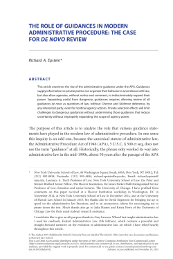 the role of guidances in modern administrative