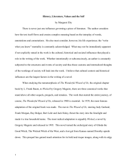 the history of The Wizard of Oz ROUGH DRAFT