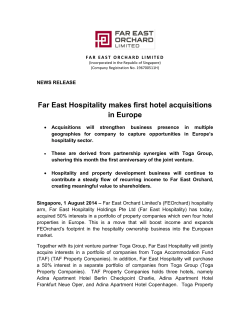 Far East Hospitality makes first hotel