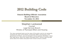 Building - Ontario Building Officials Association