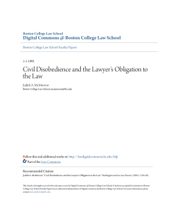 Civil Disobedience and the Lawyer`s Obligation to the Law