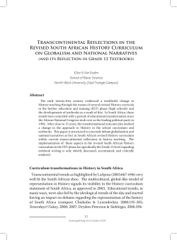 Transcontinental Reflections in the Revised South African History