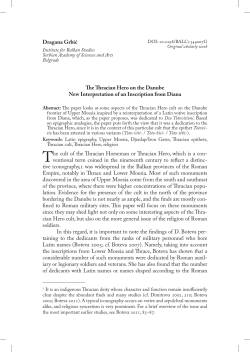 Dragana Grbić The Thracian Hero on the Danube New