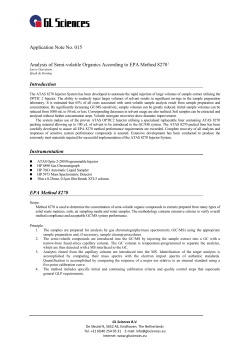 Analysis of Semi-Volatile Organics According to