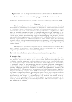 Agricultural Use of Fishpond Sediment for Environmental
