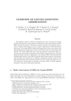 overview of saturn lightning observations