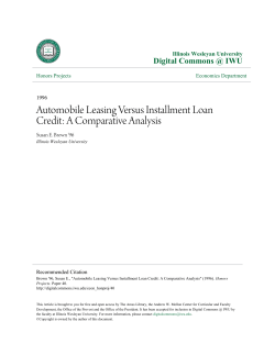 Automobile Leasing Versus Installment Loan Credit