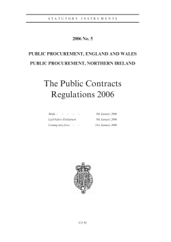 The Public Contracts Regulations 2006