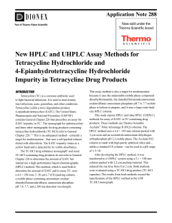 New HPLC and UHPLC Assay Methods for Tetracycline
